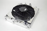 CSF Universal Half Radiator w/-16AN & Slip-On Fittings/12in SPAL Fan & Shroud Honda Civic 92-00 - Raw or Black Finish