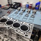 K20C1 engine build components including pistons, rods, and piston rings for 650HP FK8 Civic Type R by 1:1 Tuning