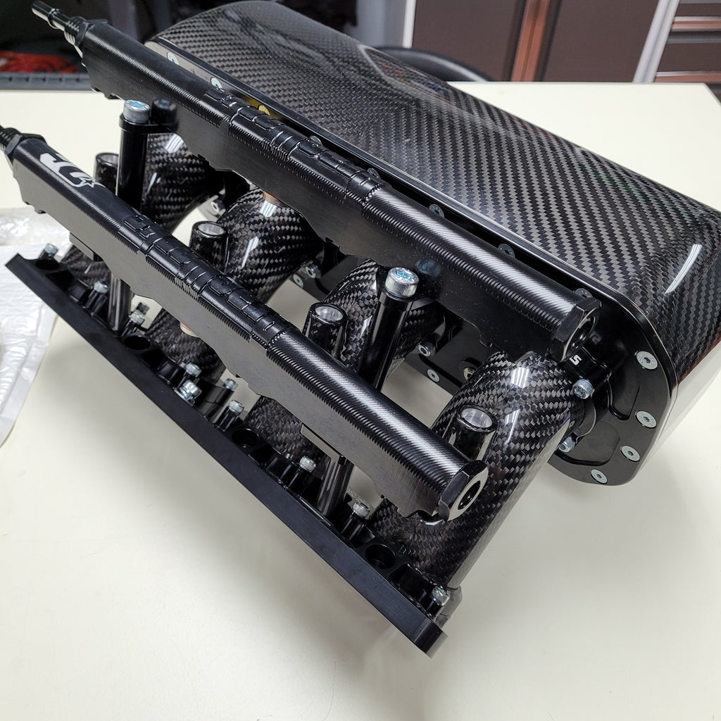 Centerfeed Injection Devices Drag Cartel / Pracworks K-Series Carbon Fiber Dual (8) Injector Center ...